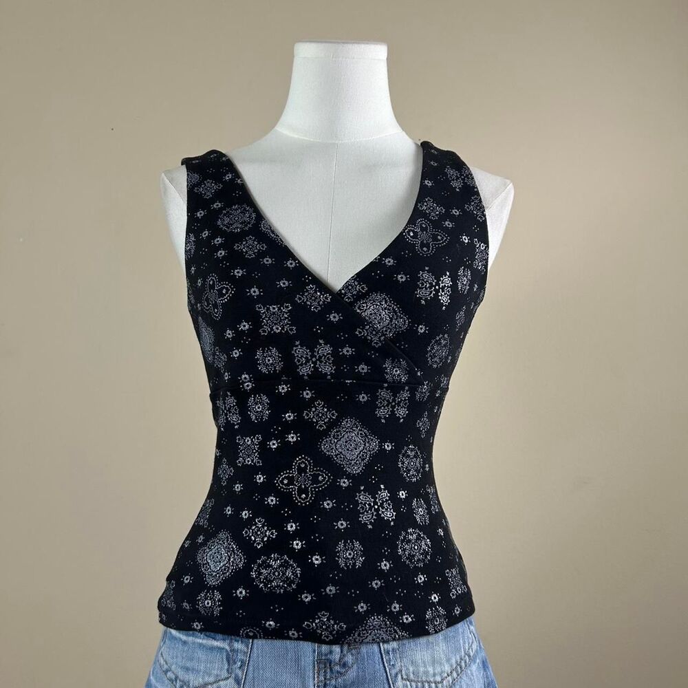Energie Glitter Floral Wrap Top